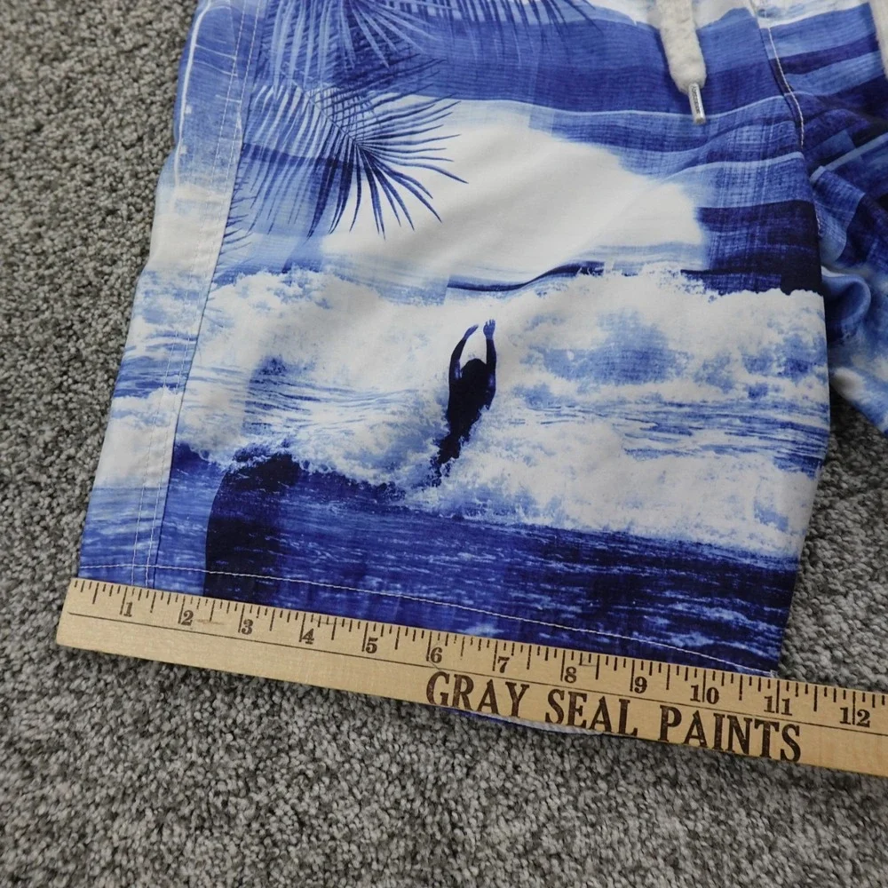 VTG Abercrombie Fitch Shorts Mens M Blue Board Swim‎ Surf Beach Aloha Trunks Y2K